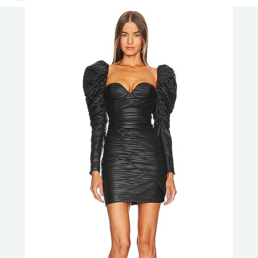 Michael Costello x Revolve Belem Black Mini Dress